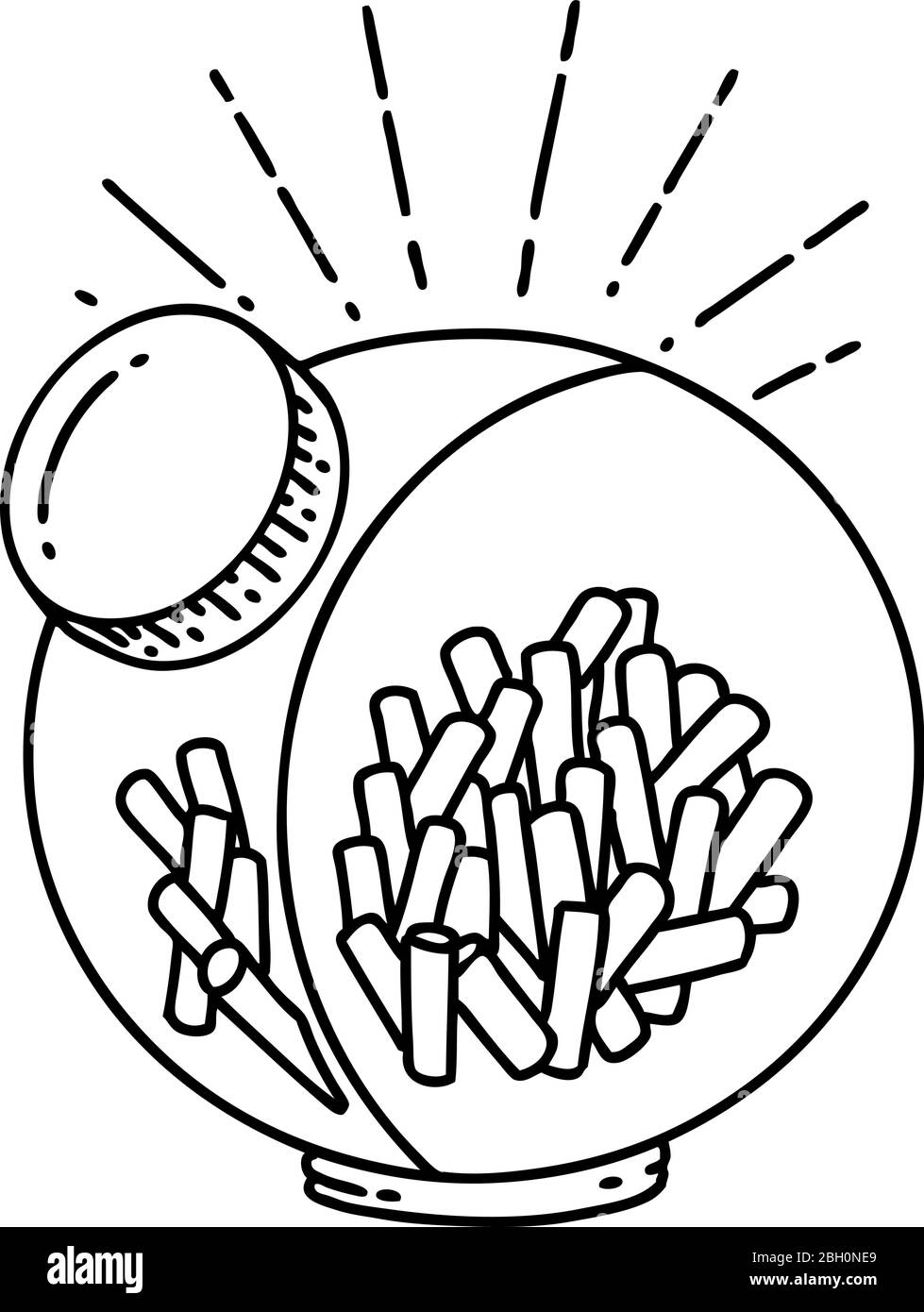 Illustration eines traditionellen schwarzen Linie Arbeit Tattoo Stil Glas Süßigkeiten Stock Vektor