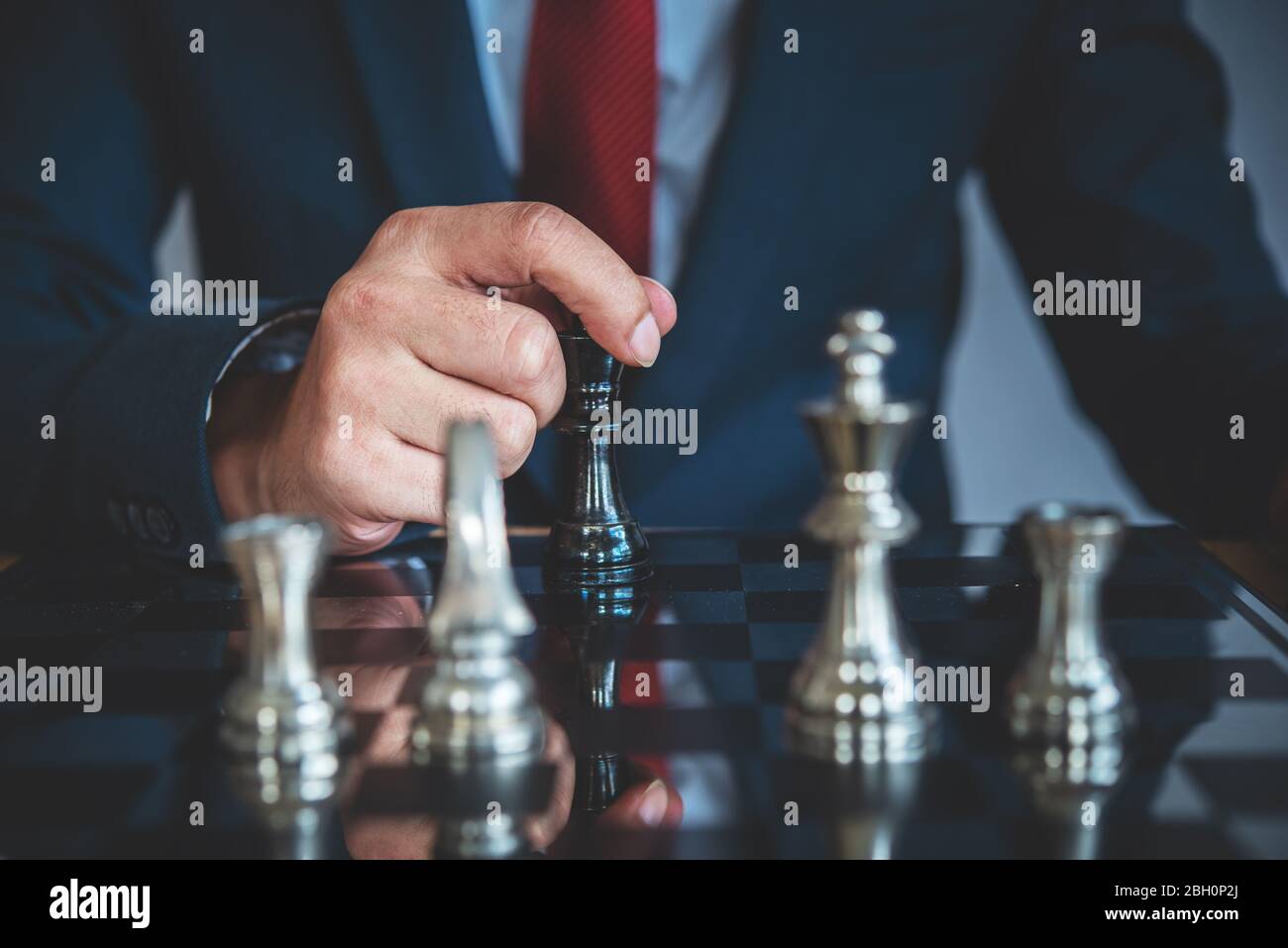 Schachbrett-Spiel Konzept für Ideen und Wettbewerb und Strategie, Business-Erfolg-Konzept. Stockfoto