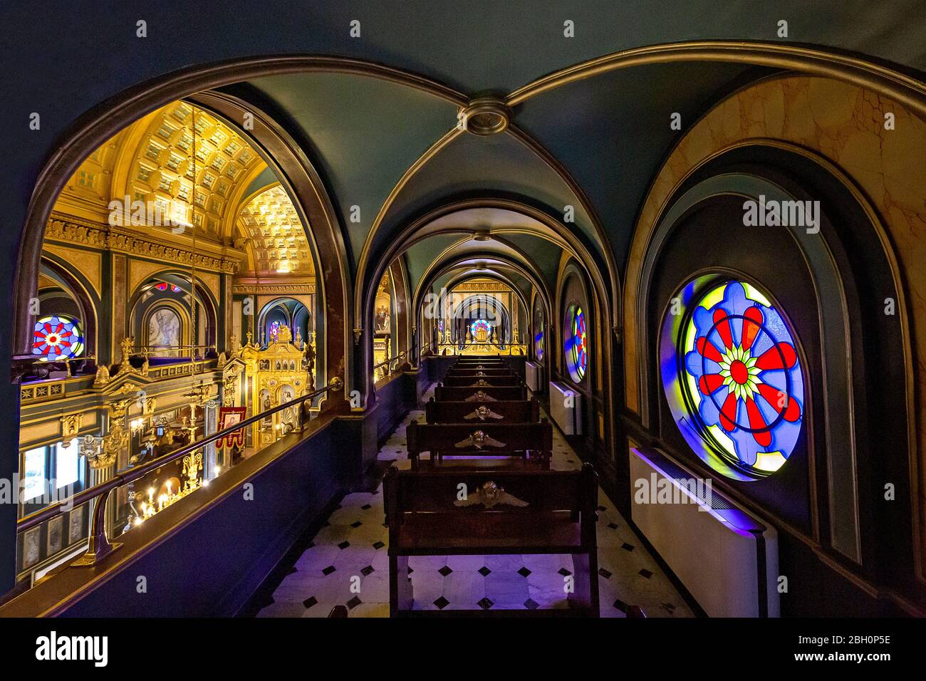 Innenraum der Bulgarisch-orthodoxen St.-Stephans-Kirche in Istanbul, Türkei Stockfoto