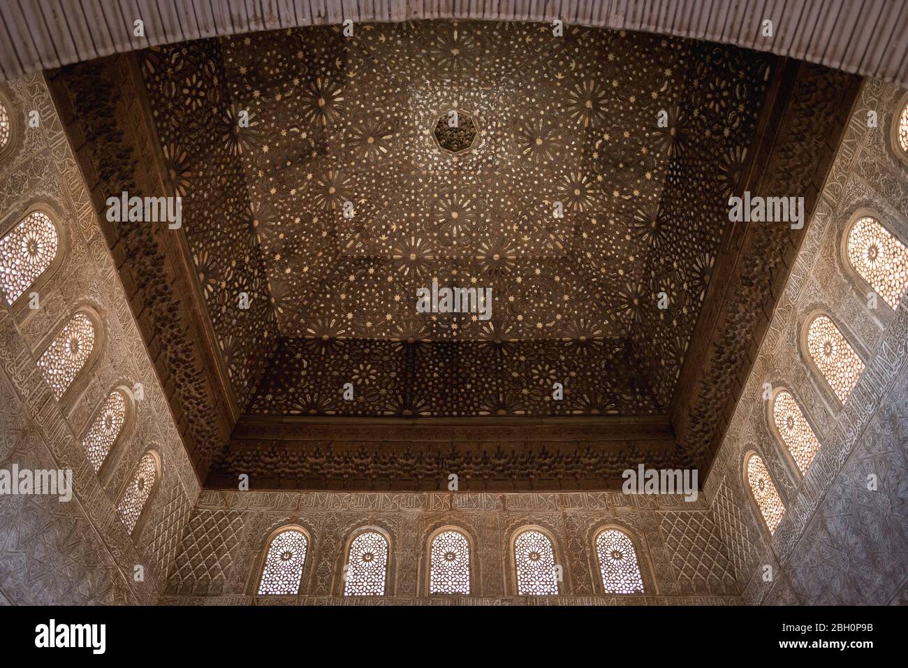 Botschafterhalle, Nasriden Paläste, Alhambra, Granada, Andalusien, Spanien Stockfoto