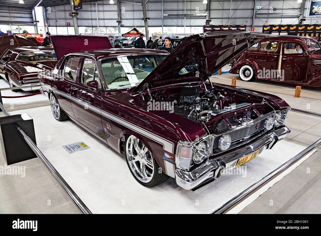 Automobile / Australien hergestellt 1970 Ford Falcon XW 351 GT auf einer Automobilausstellung in Melbourne Victoria Australien ausgestellt. Stockfoto