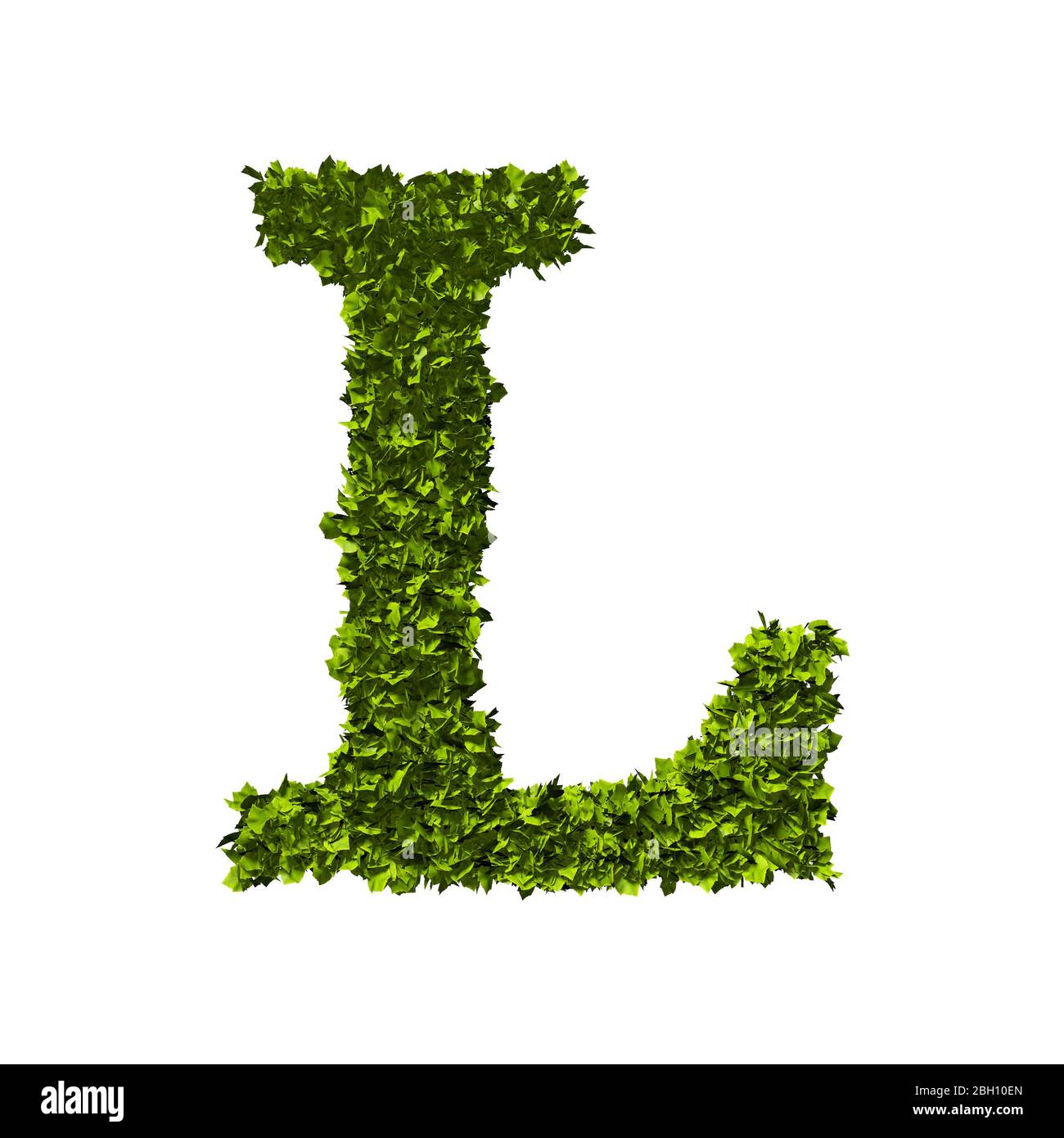 Buchstabe L Natur Blatt Alphabet. 3D-Rendering Stockfoto