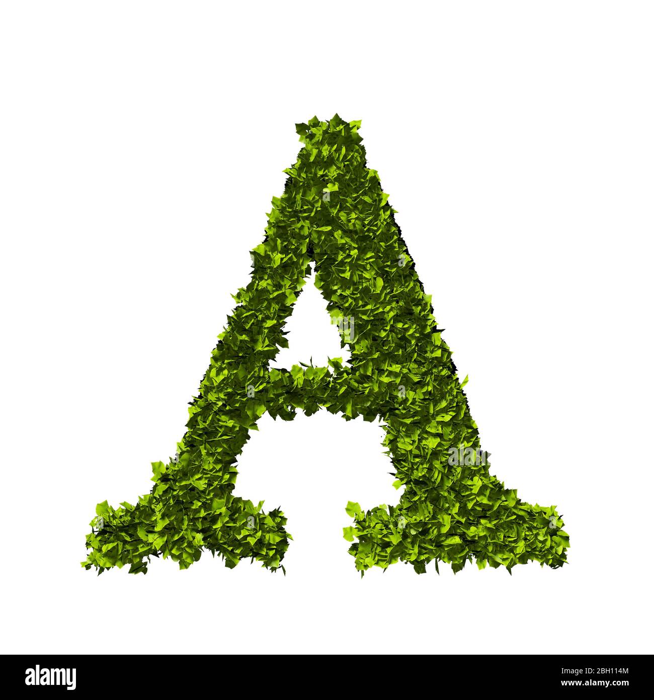Buchstabe EIN Naturblatt Alphabet. 3D-Rendering Stockfoto