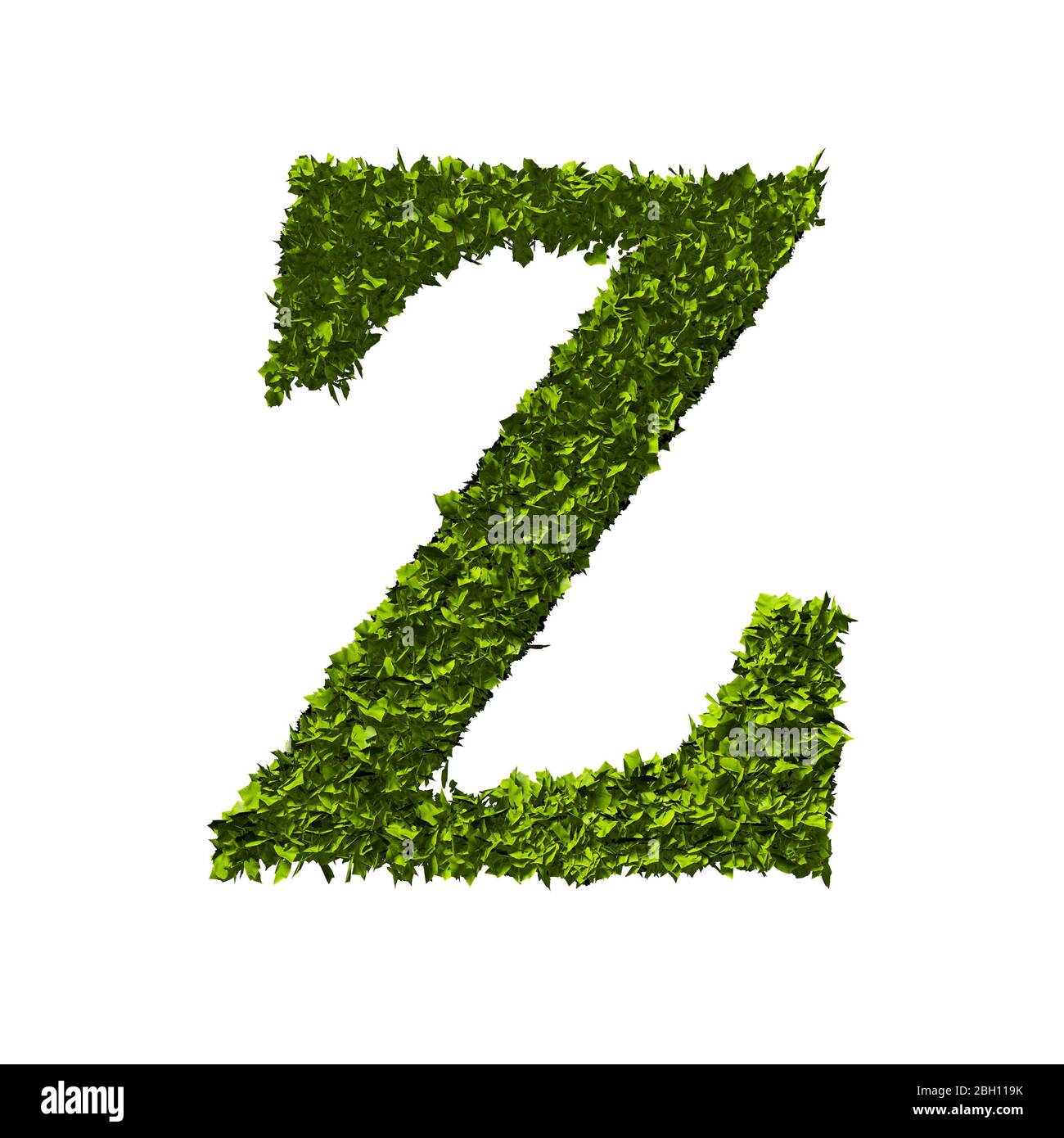 Buchstabe Z Natur Blatt Alphabet. 3D-Rendering Stockfoto