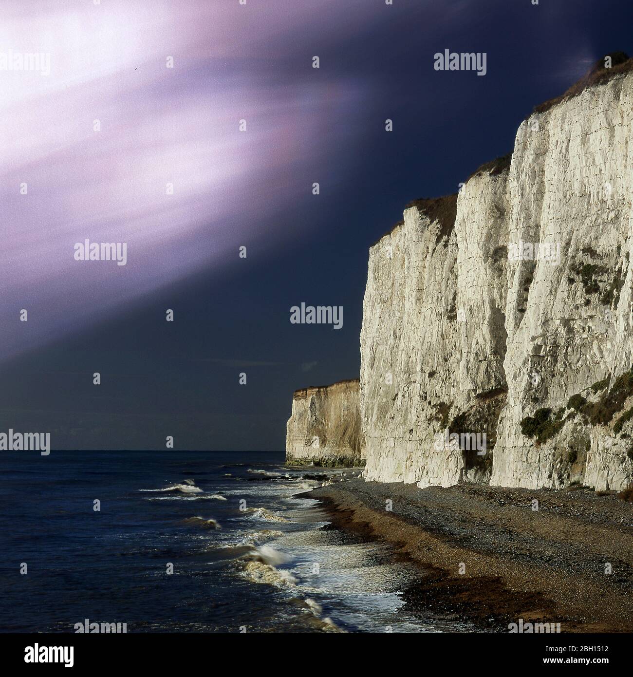 White Cliffs in St. Margaret's Bay in der Nähe von Dover Kent UK Stockfoto