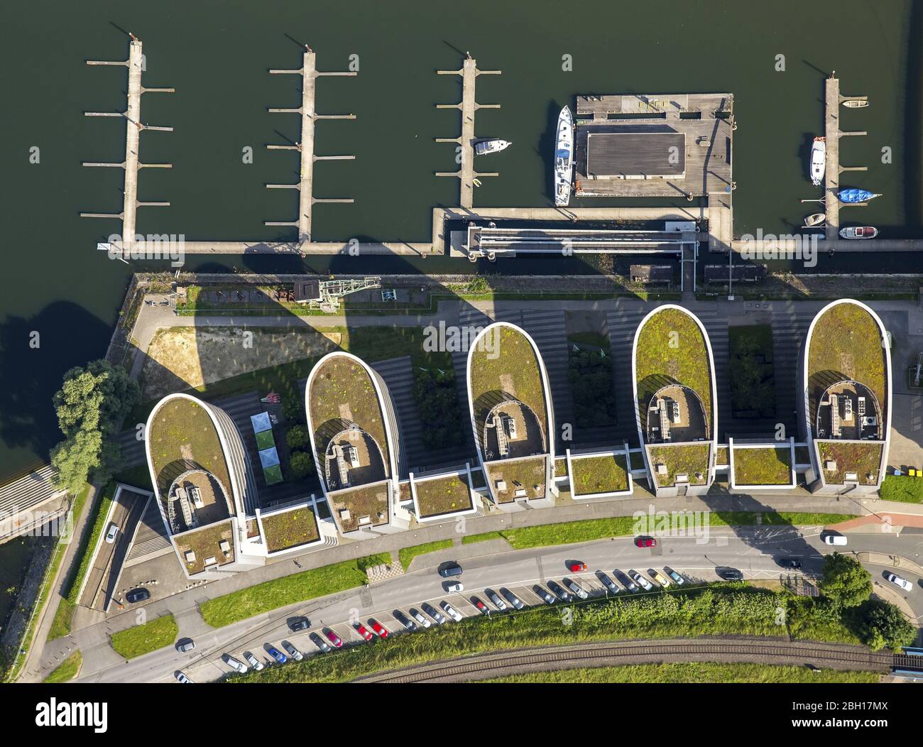 , Marina Duisburg, 09.06.2016, Luftaufnahme, Deutschland, Nordrhein-Westfalen, Ruhrgebiet, Duisburg Stockfoto