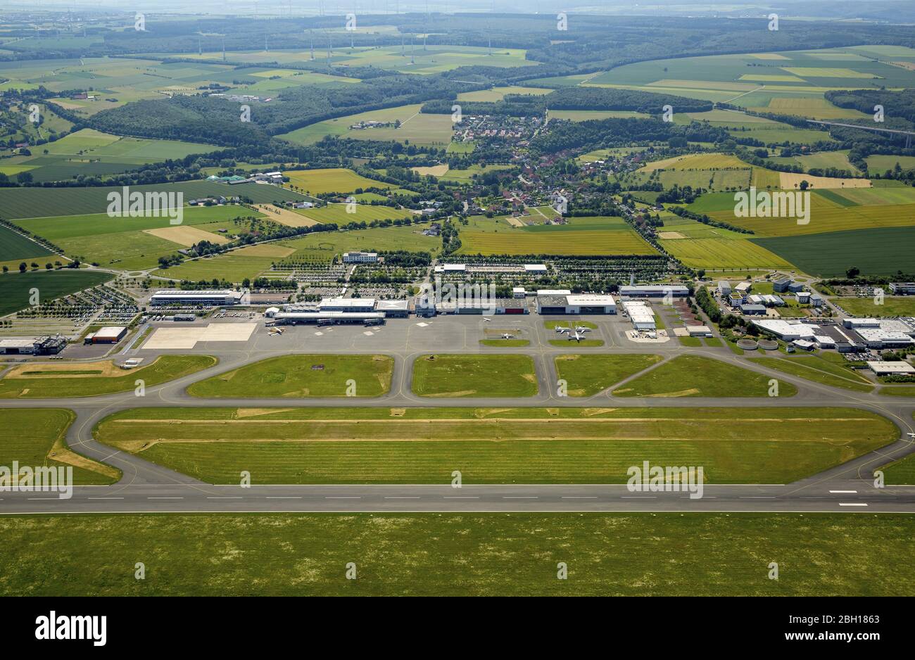 , Flughafen Paderborn-Lippstadt, 07.06.2016, Luftaufnahme, Deutschland, Nordrhein-Westfalen, Büren Stockfoto
