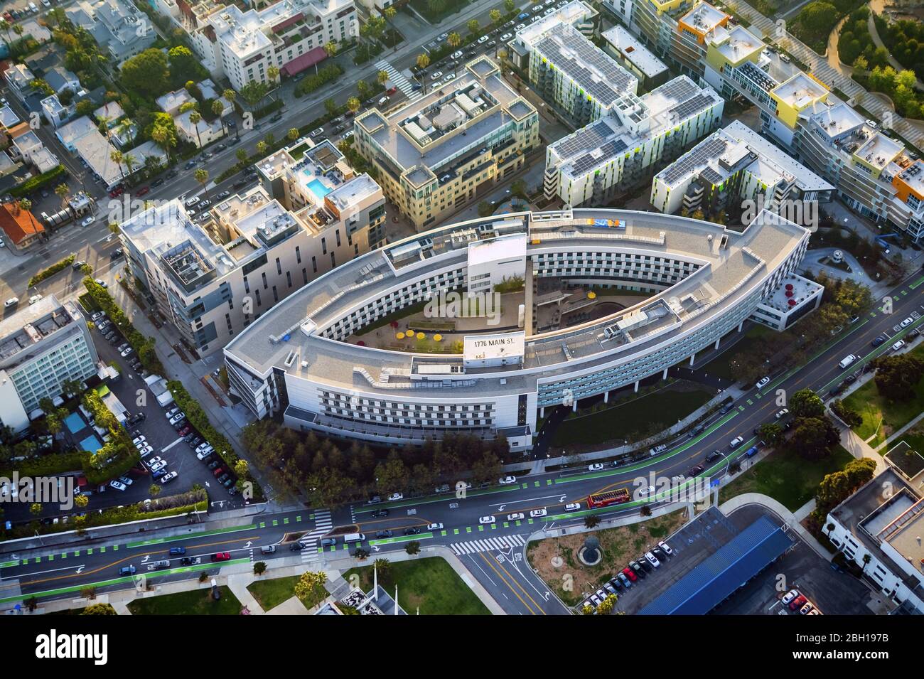 , Bürozentrale der RAND Corporation in 1776 Main St in Santa Monica, 20.03.2016, Luftaufnahme, USA, Kalifornien, Los Angeles Stockfoto