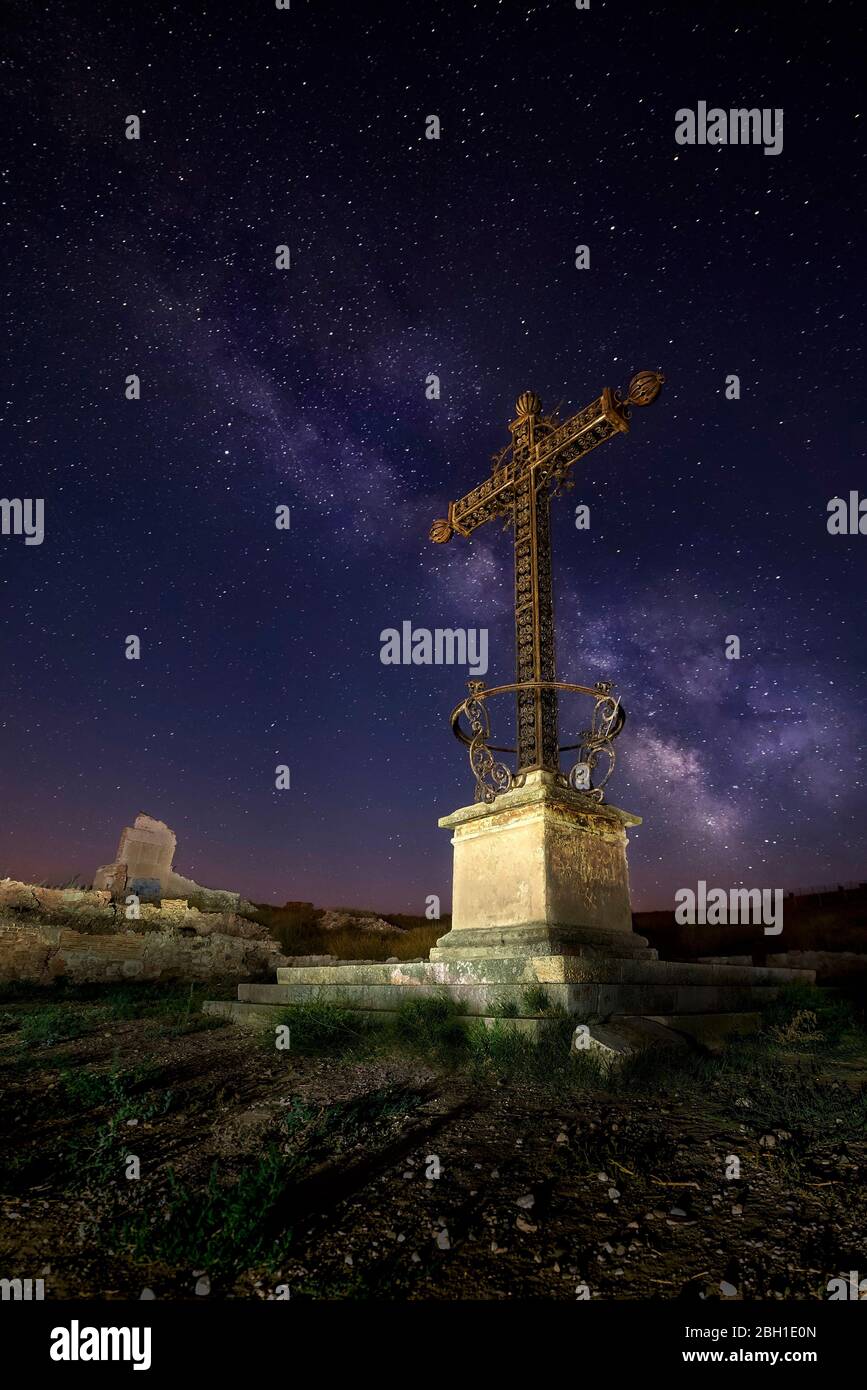 Belchite alte verlassene Stadt in Zaragoza (Spanien) Stockfoto