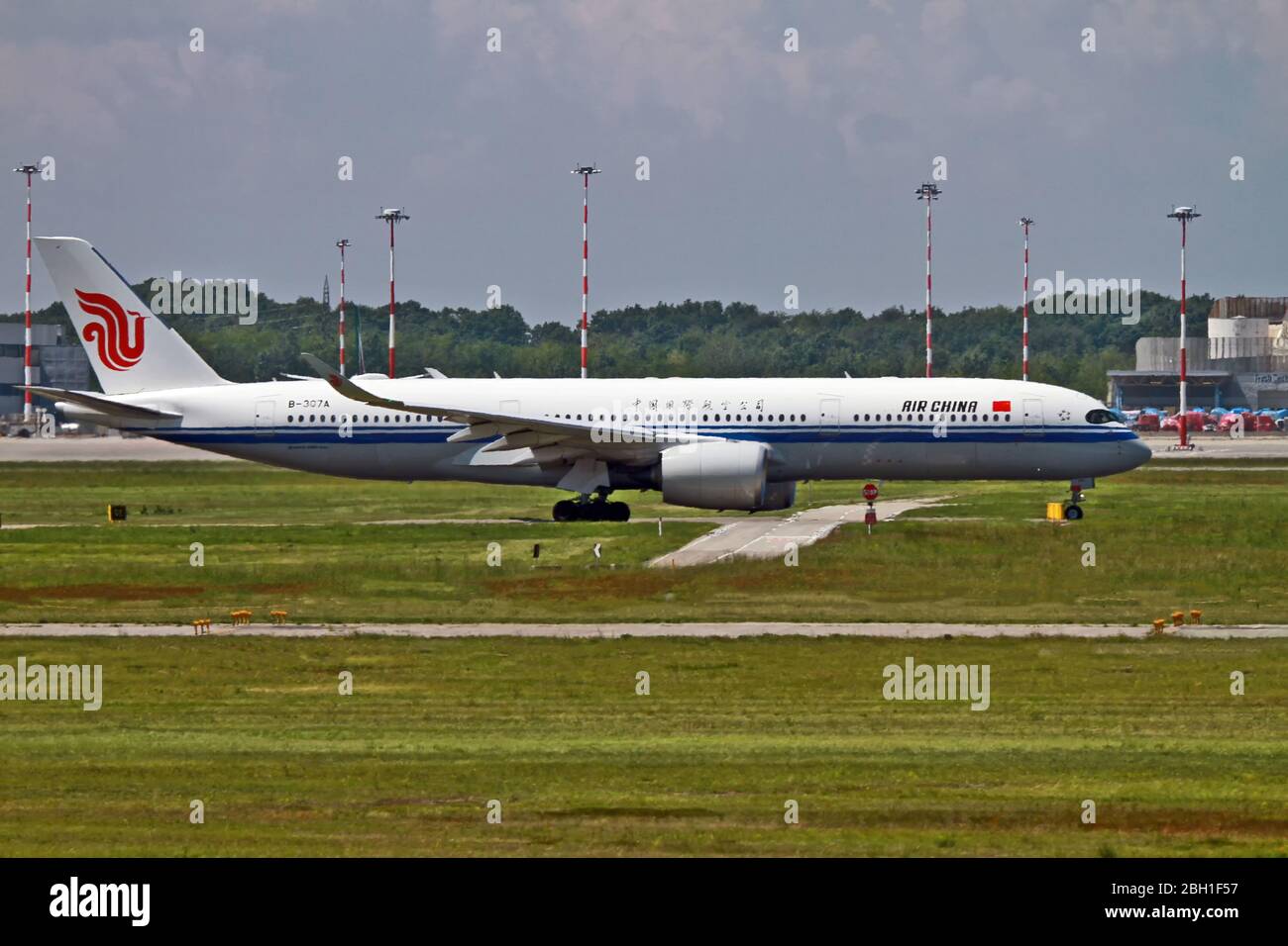 B-307A Air China Airbus A350-941 in Malpensa (MXP/LIMC), Mailand, Italien Stockfoto