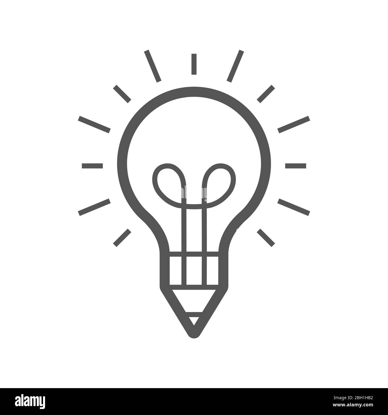 Glühbirne und Bleistift Logo Vorlage. Kreative Idee Vektor-Design. Smart Writer-Logo. EPS 10 Stock Vektor