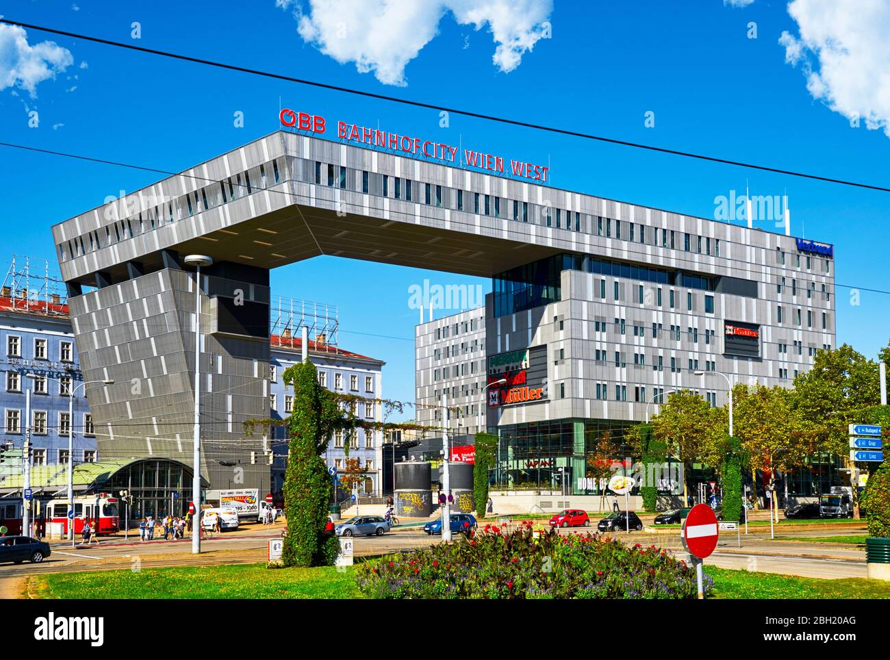 Blick auf die Straße in Wien Stockfoto