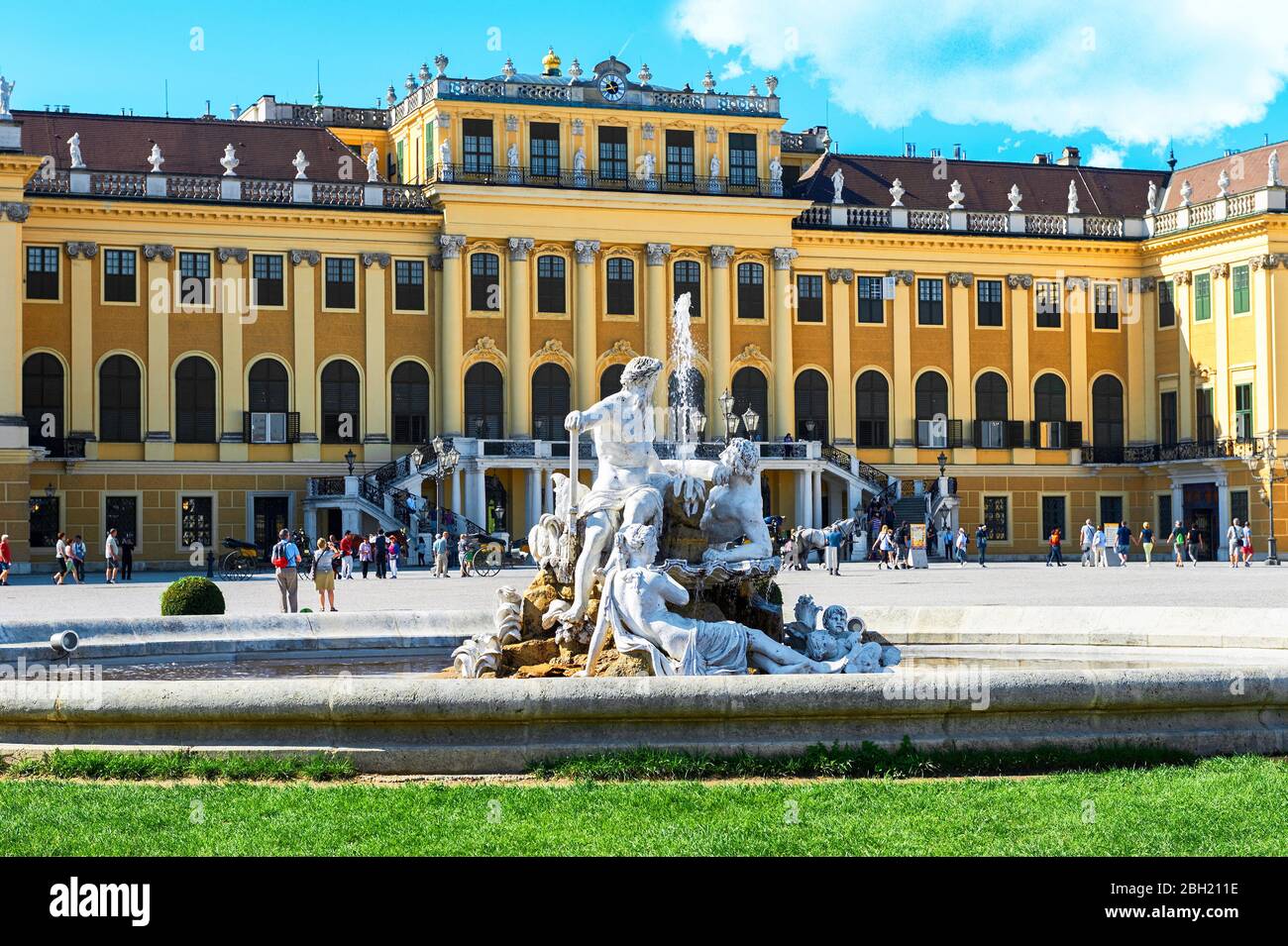 Besuch von Schloss Schönbrunn in Wien Stockfoto