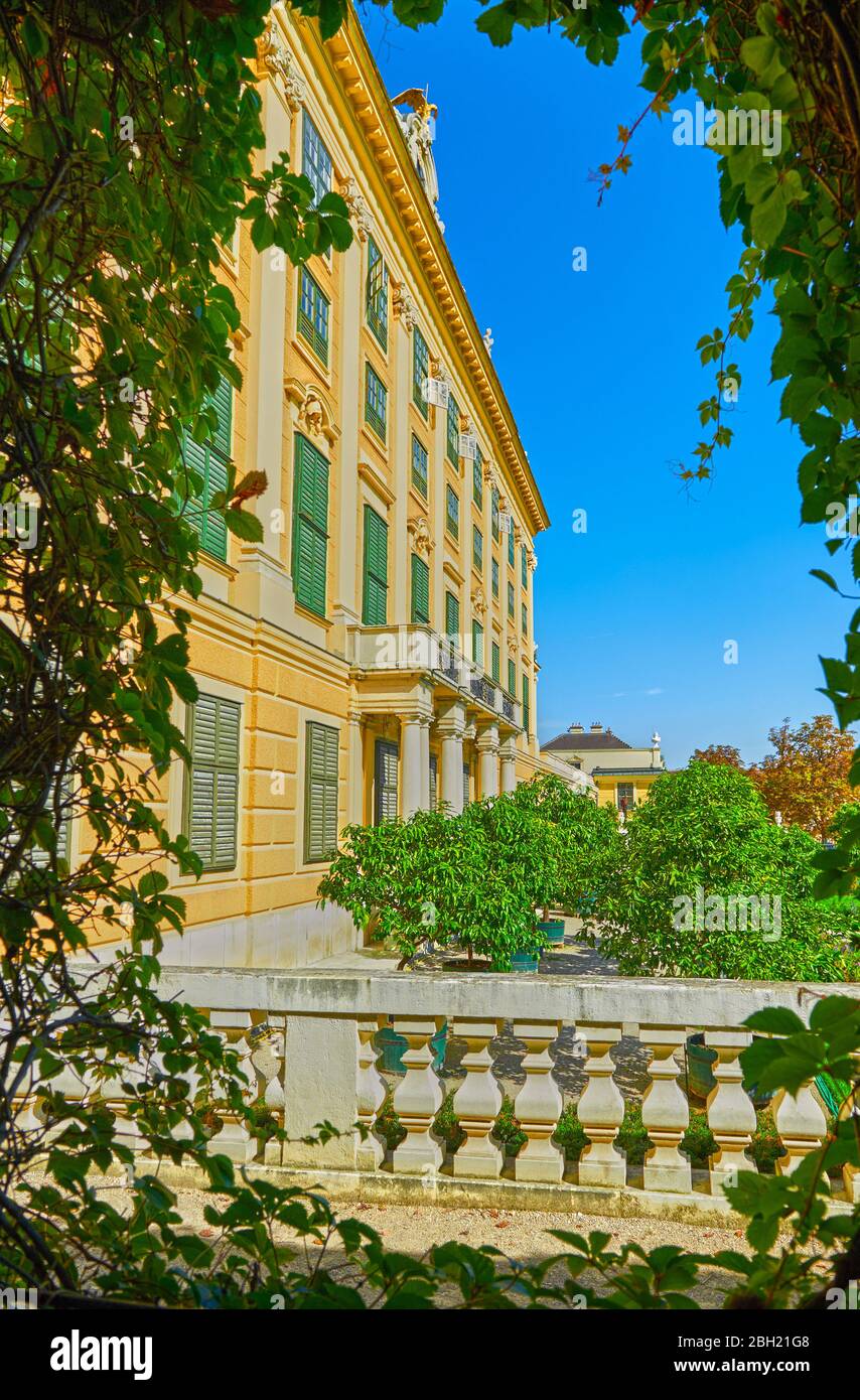 Besuch von Schloss Schönbrunn in Wien Stockfoto
