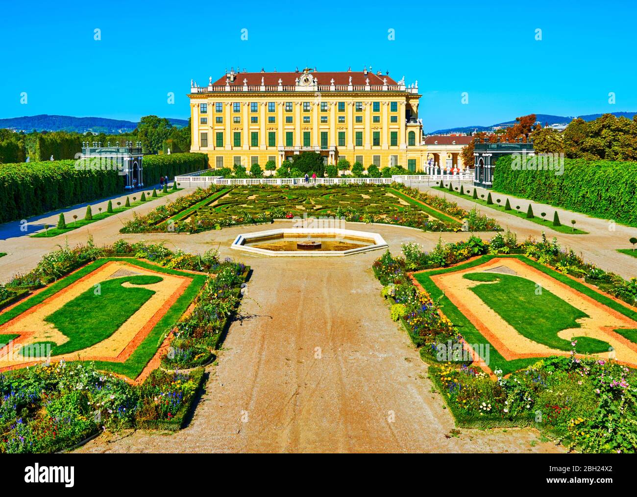 Besuch von Schloss Schönbrunn in Wien Stockfoto