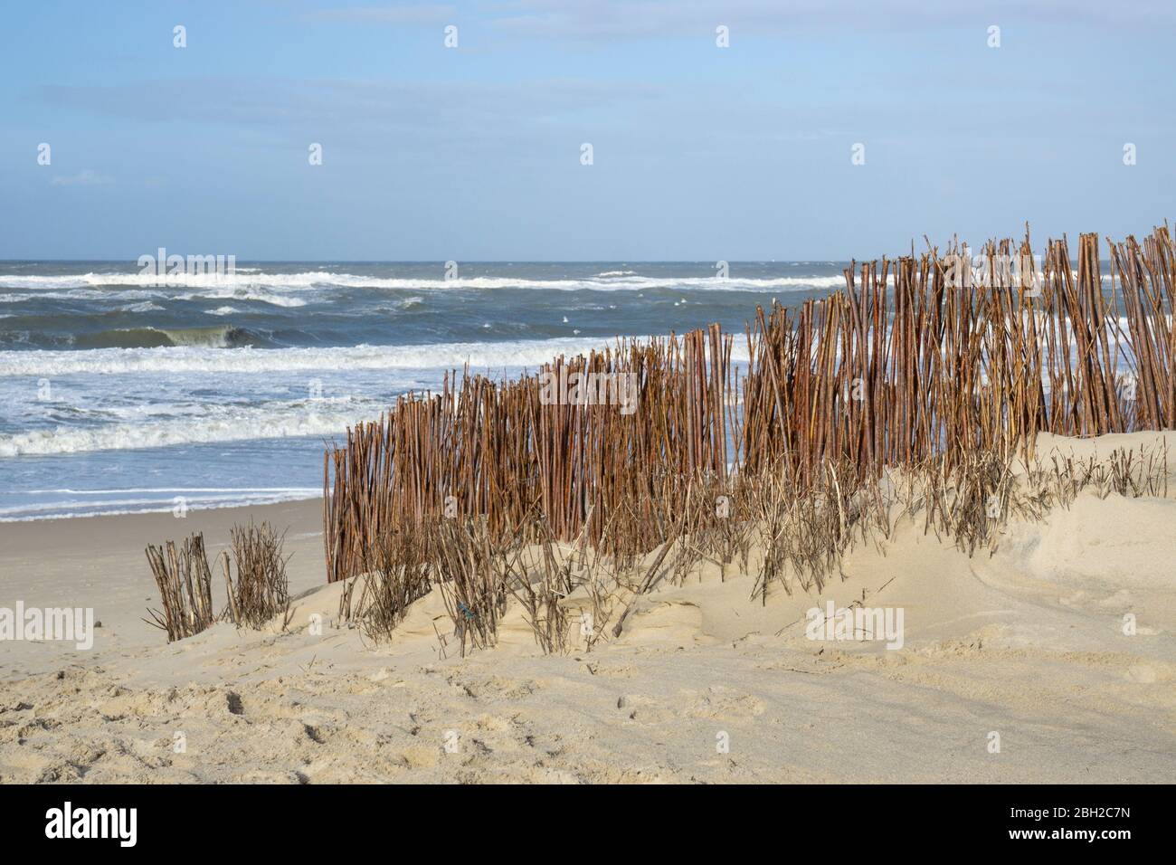 Küstenschutz am Strand, Sylt, Nordfriesische Insel, Nordfriesland, Schleswig-Holstein, Deutschland, Europa Stockfoto