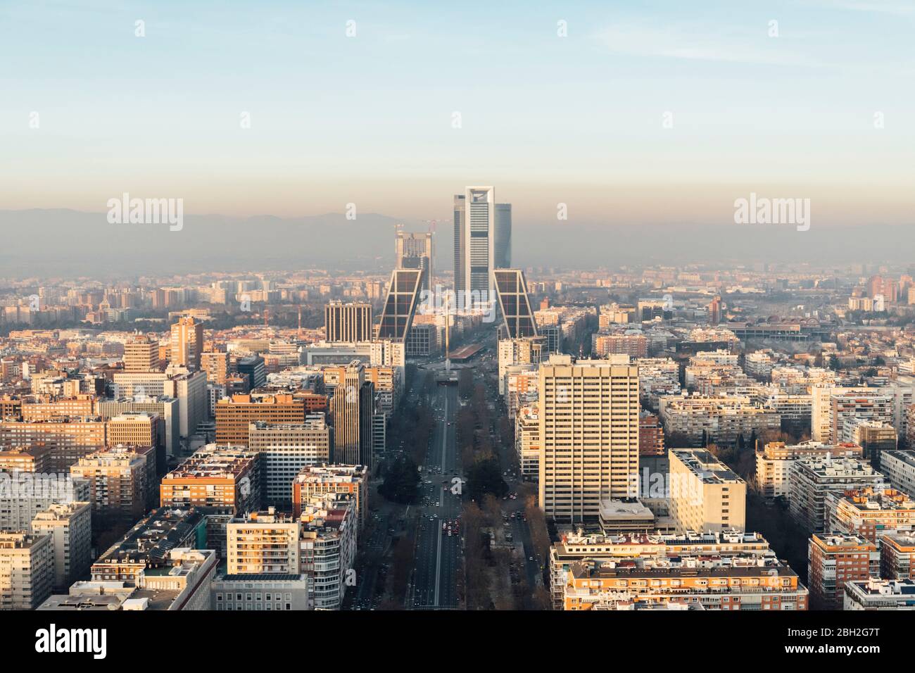 Spanien, Madrid, Hubschrauberblick über die Innenstadt Stockfoto