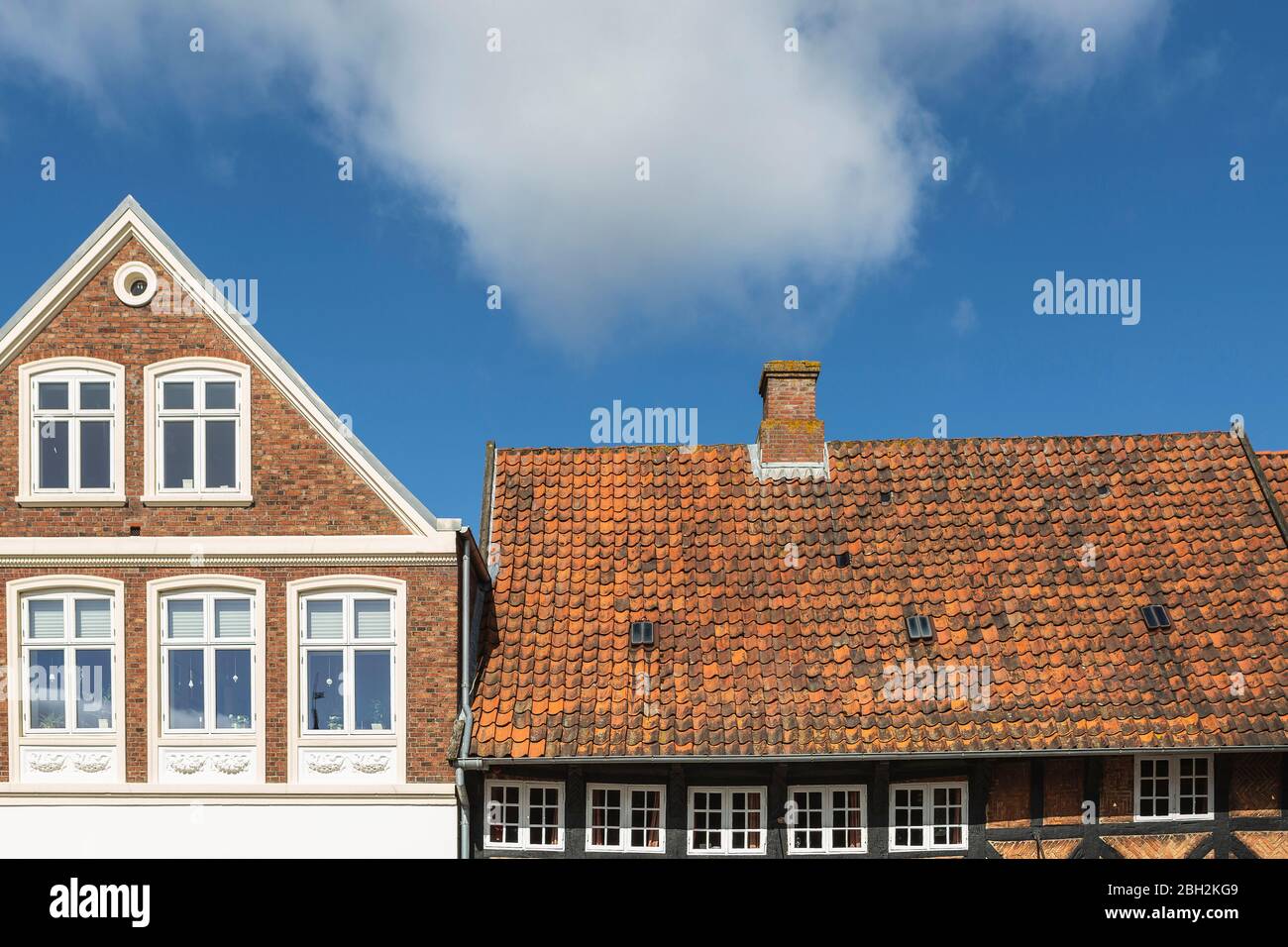 Dänemark, Ribe, Dächer von alten Stadthäusern Stockfoto