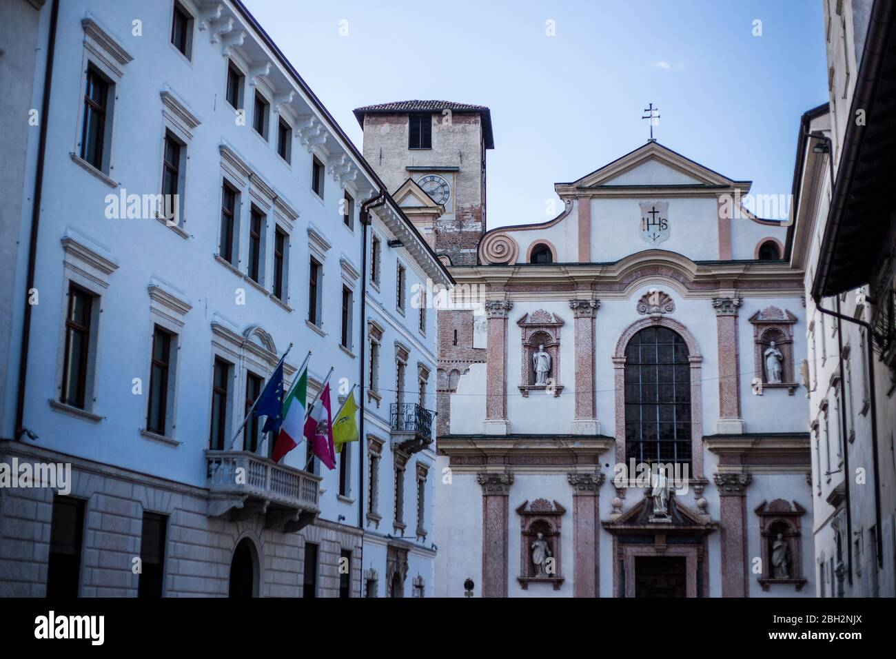 Trient, Italien - 15. August 2019: Blick auf die Chiesa di San Francesco Saverio an einem Sommertag Stockfoto