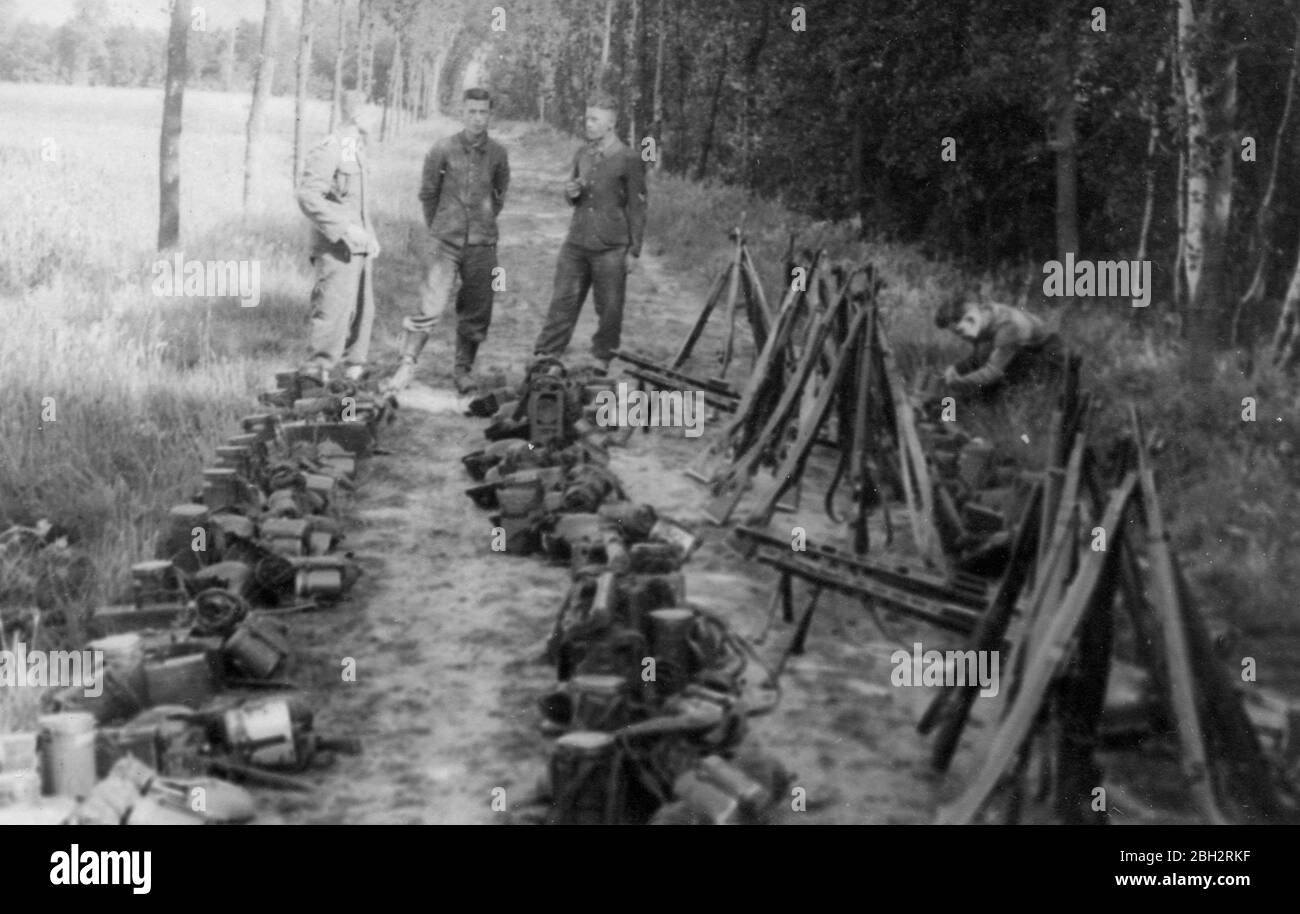 1943, deutsche SS-Soldaten in Ardoye - Ardooie, Belgien Stockfoto