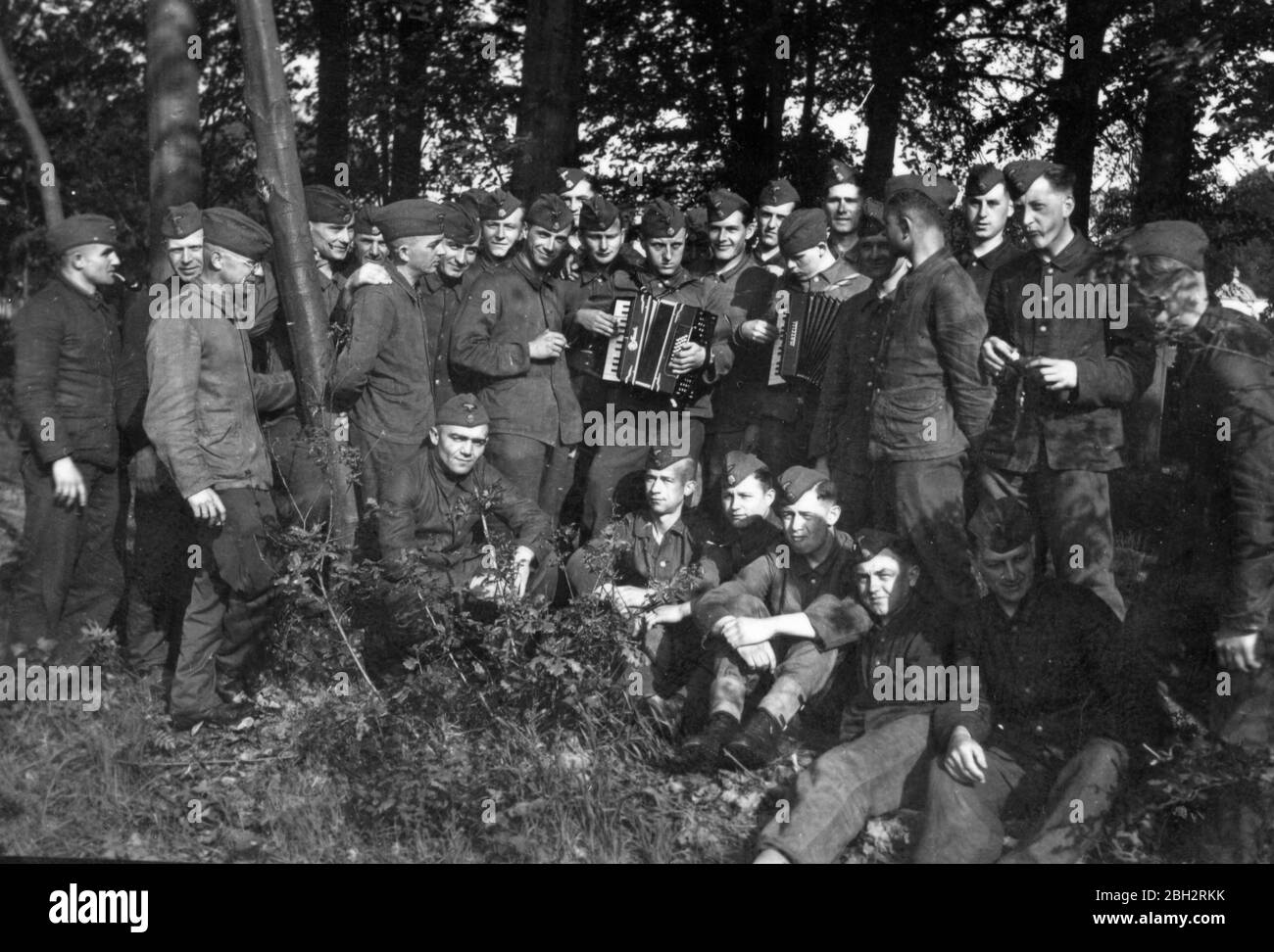 1943, deutsche SS-Soldaten in Ardoye - Ardooie, Belgien Stockfoto