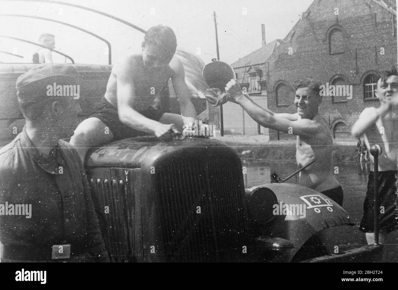 1943 - gefreite SS-Fahrschule in Izegem - Iseghem, Westflandern Belgien Stockfoto