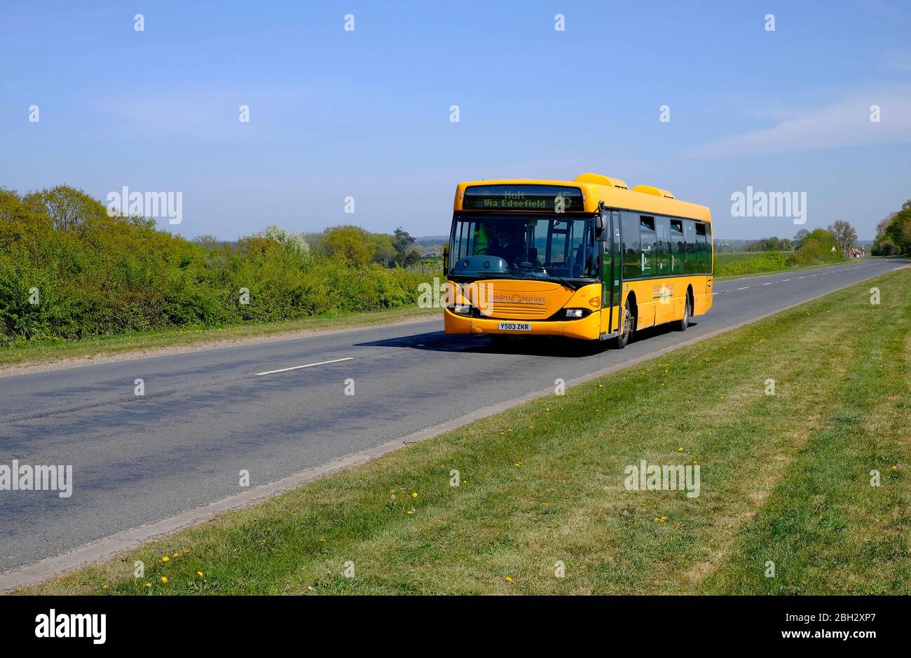 Lokale ländliche Busverbindung, Nord norfolk, england Stockfoto