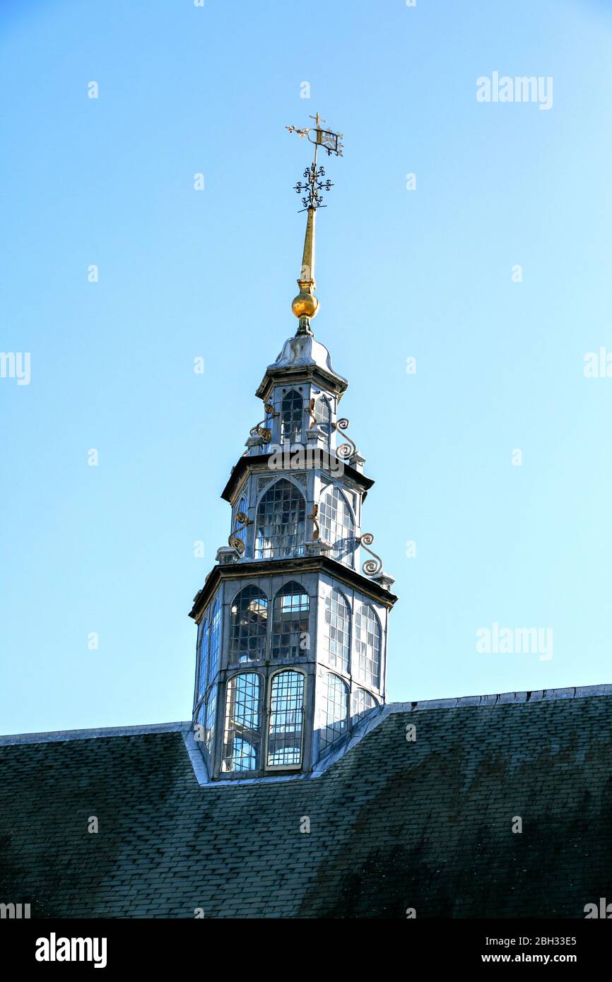 Trinity College, Cambridge Speisesaal Weathervane und Dachfenster vom Nevile's Court aus gesehen. Stockfoto