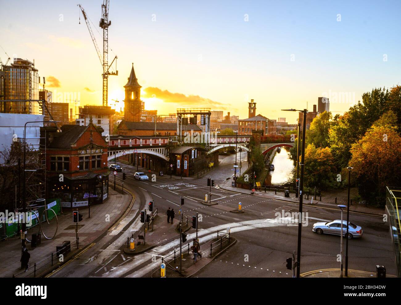 Manchester, Greater Manchester, UK- 27 Oktober, 2019: Blick auf Deansgate Gegend von Manchester City Stockfoto