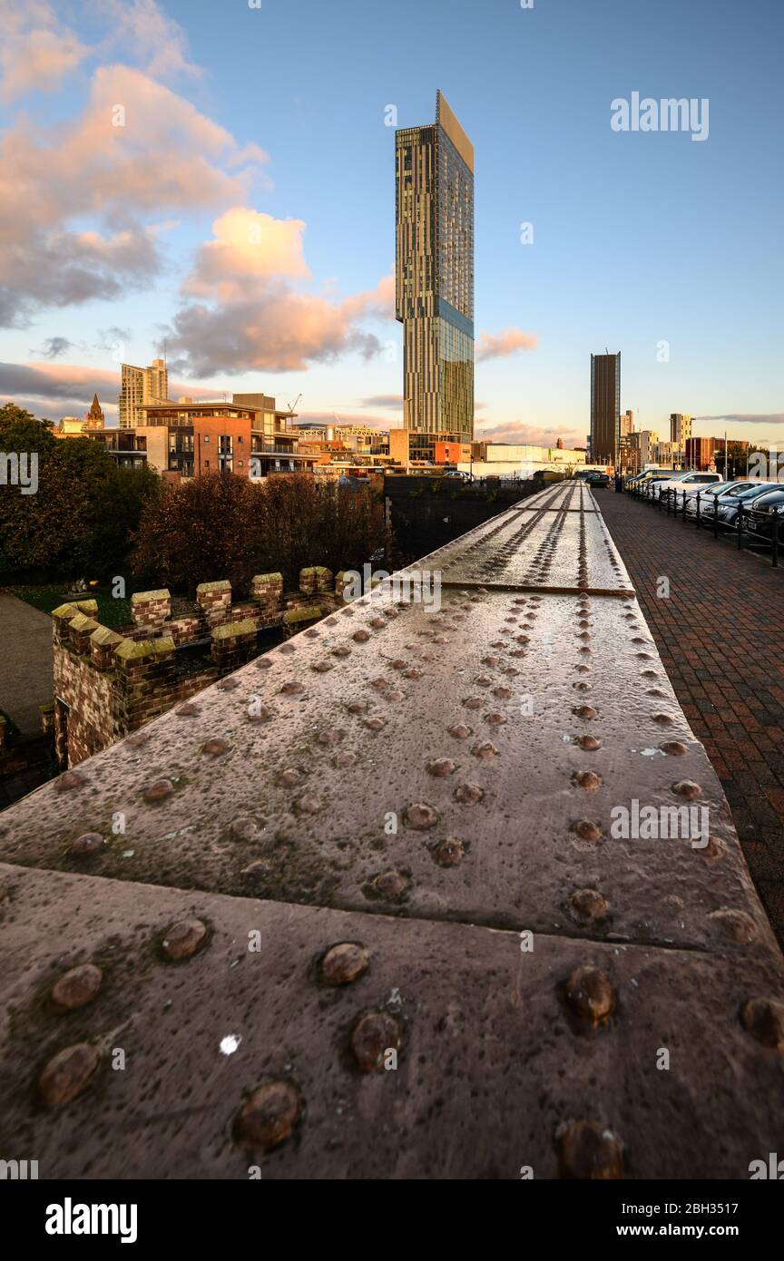 Das höchste Wohnhochhaus von Manchester befindet sich in Deansgate Stockfoto