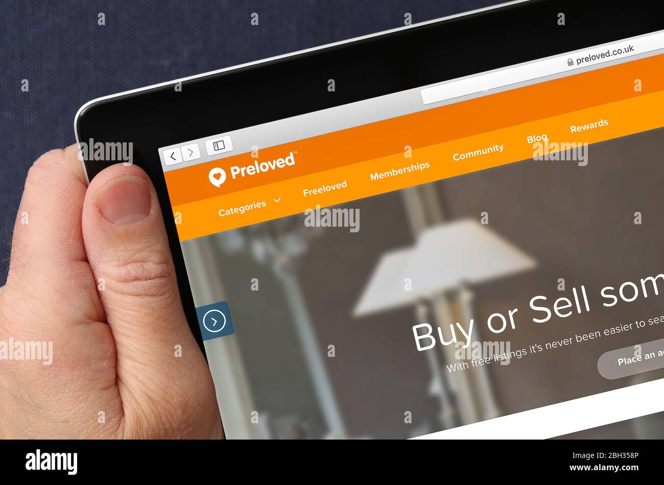 Vorgeliebte Website auf einem iPad (nur redaktionelle Verwendung) Stockfoto