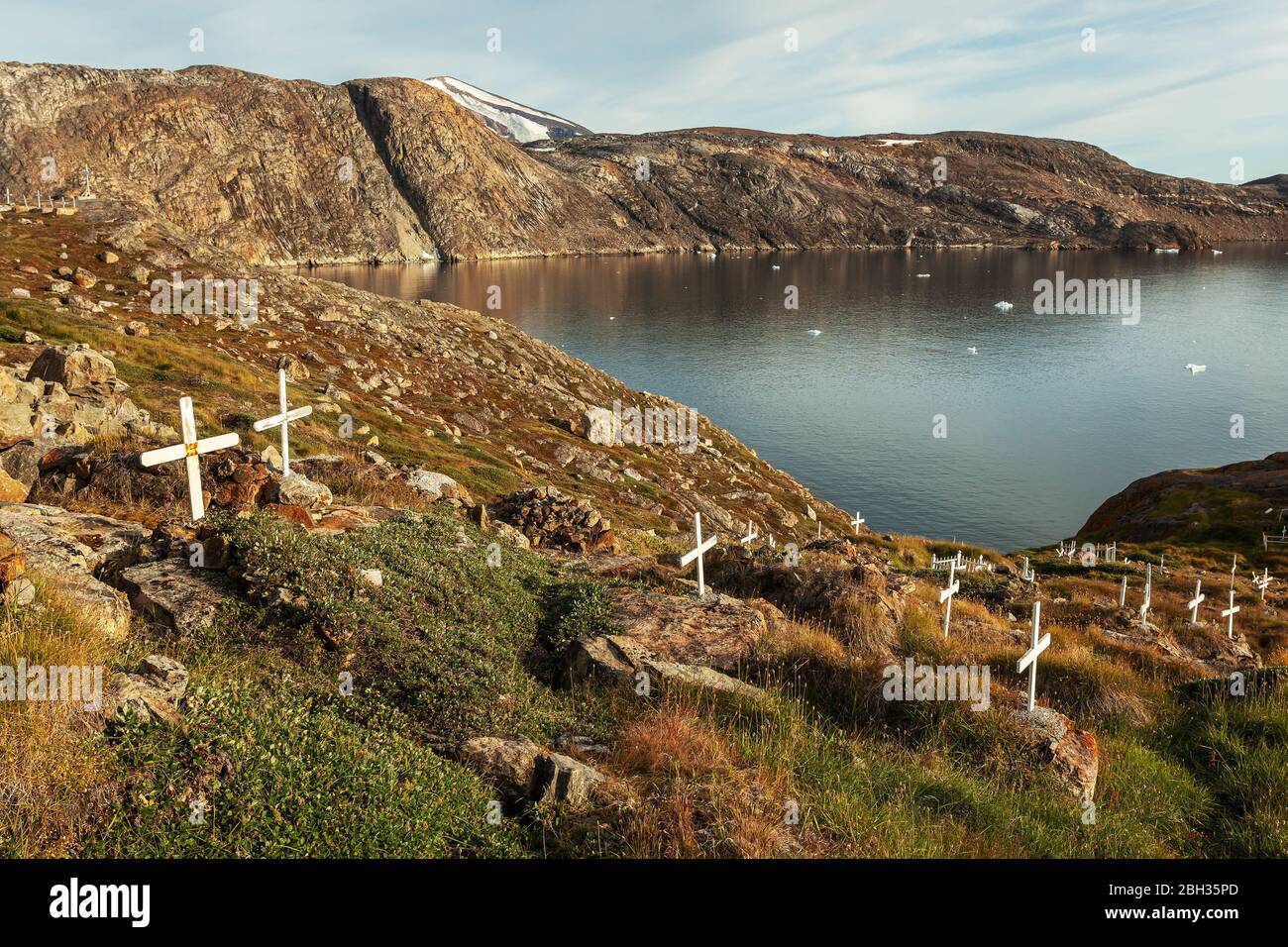 Friedhof in Upernavik (Grönland) Stockfoto