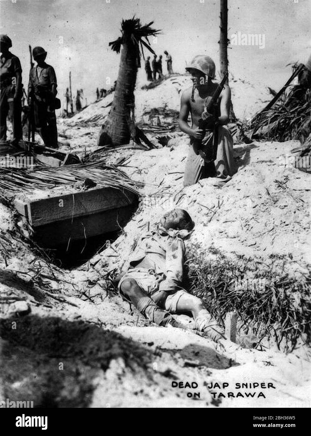 Die Schlacht von Tarawa war eine Schlacht im Pazifik-Theater des Zweiten Weltkriegs, die am 20. November 1943 ausgetragen wurde. Stockfoto