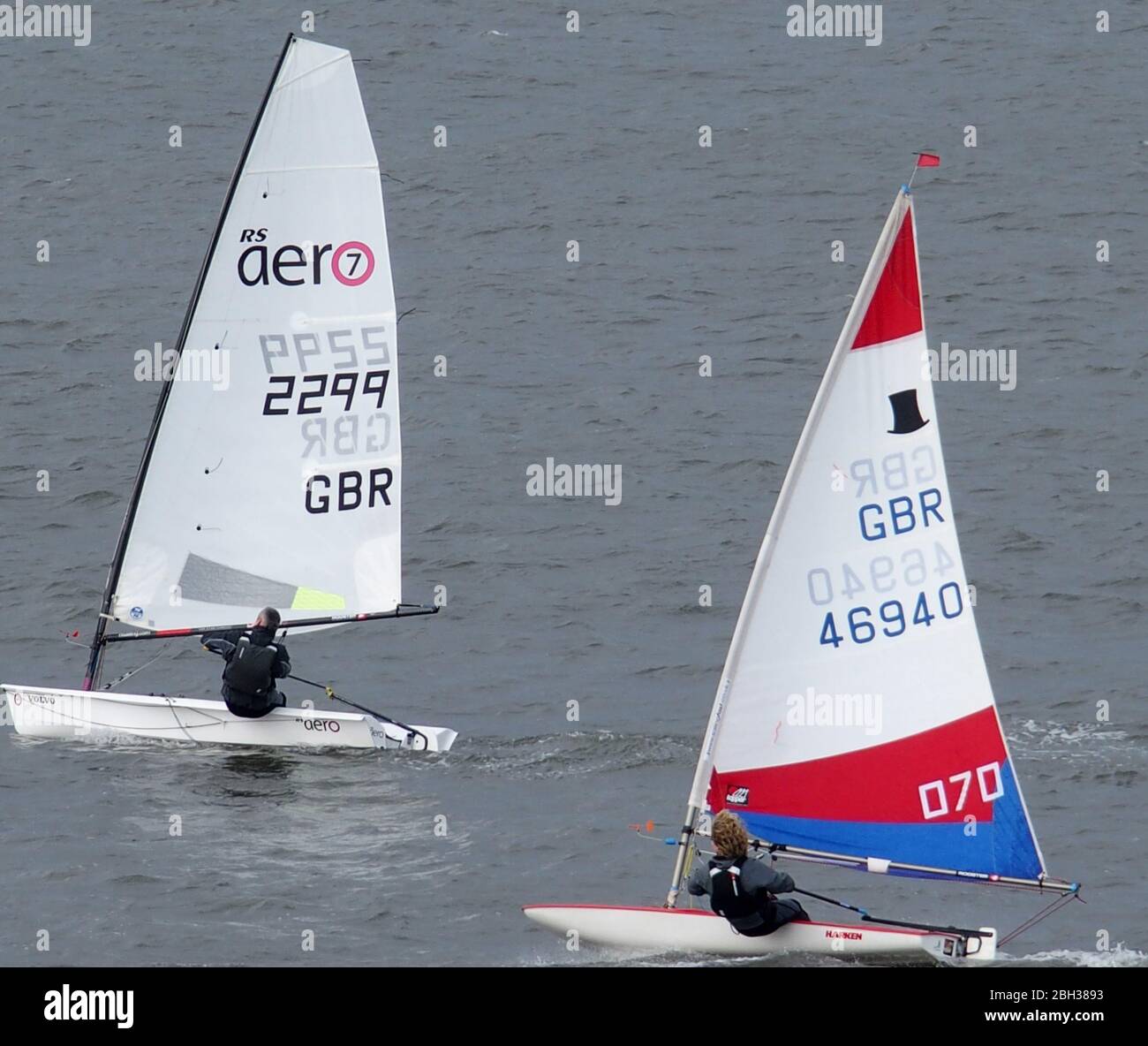 Segeln Dinghy Racing, East Lothian Yacht Club, North Berwick Stockfoto