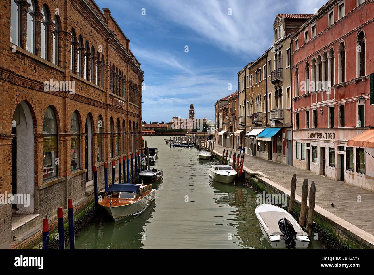Wasserkanal in Murano Stockfoto