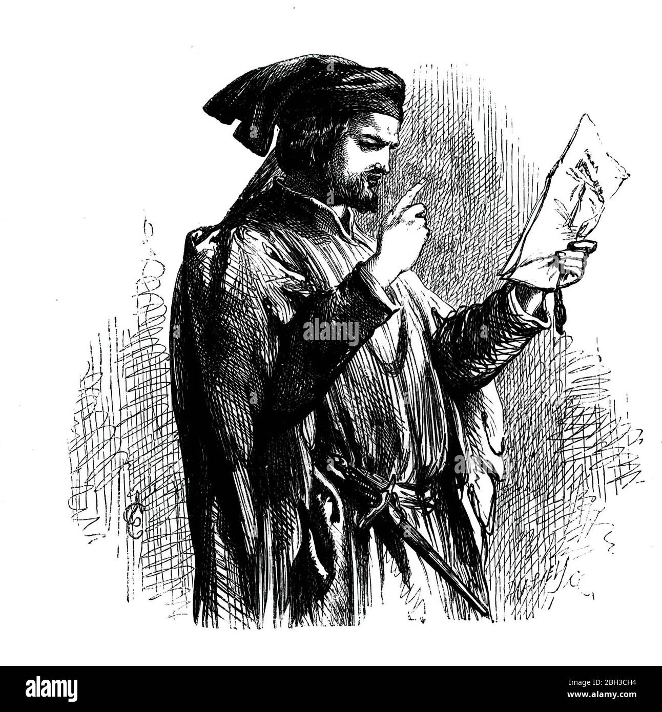 Viktorianische Illustration (Lesen und Schreiben) Stockfoto