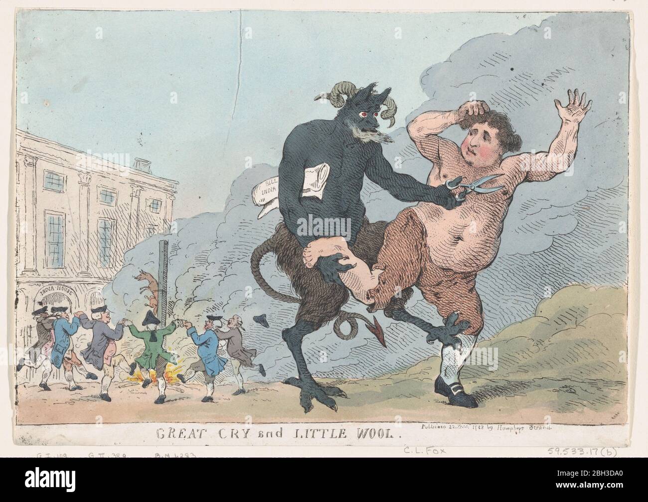 Großer Schrei und kleine Wolle, 22. Dezember 1783. Stockfoto