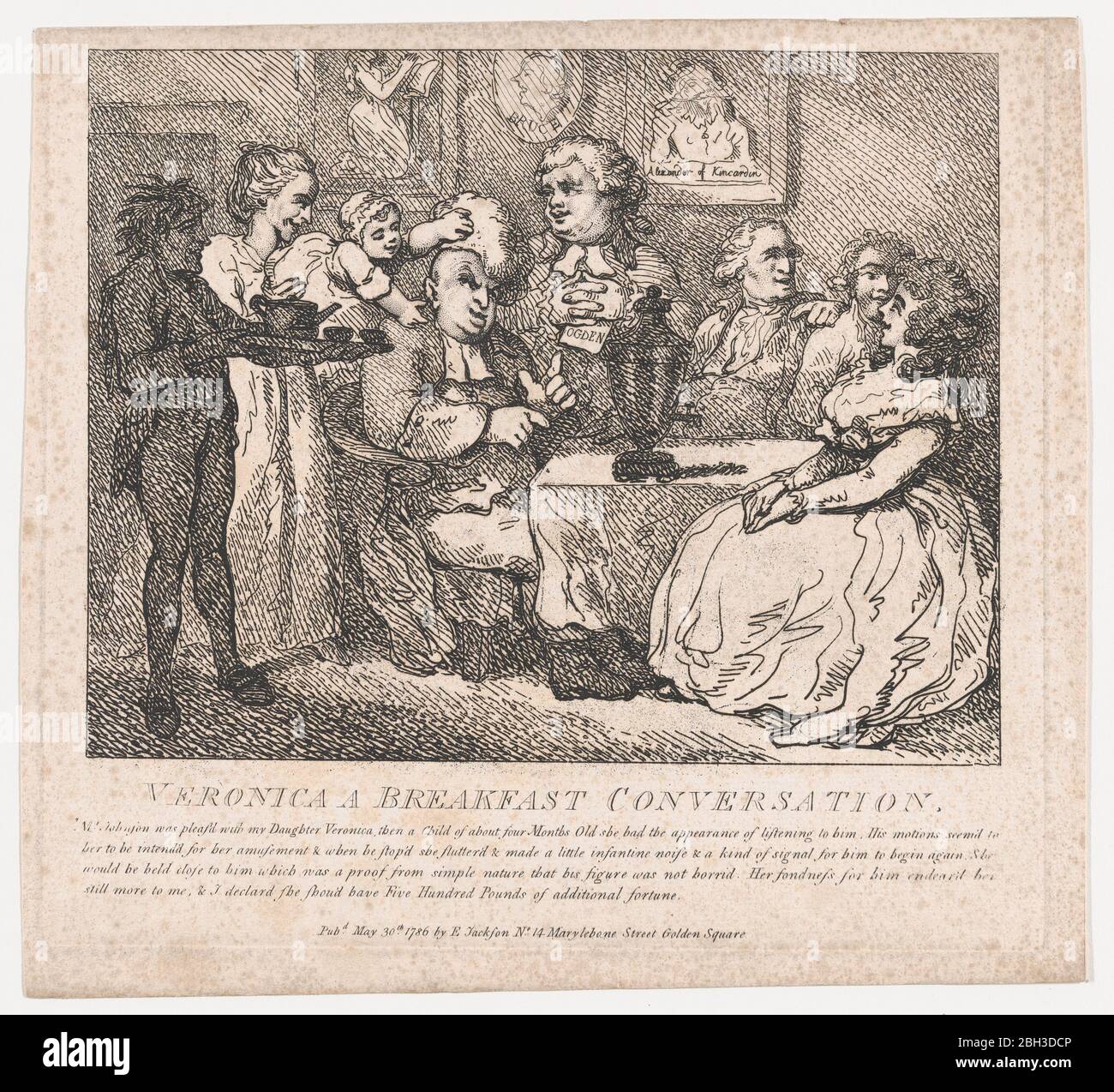 Veronica, ein Frühstück Gespräch (malerische Schönheiten von Boswell, Teil der erste), 30. Mai 1786. Stockfoto