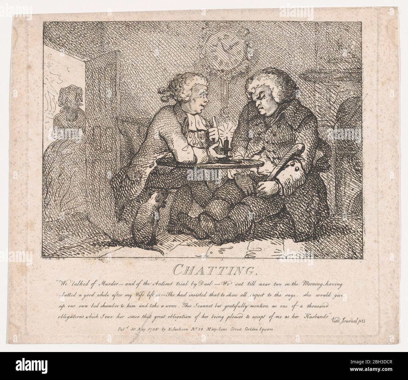 Plaudern (malerische Schönheiten von Boswell, Teil der erste), 30. Mai 1786. Stockfoto