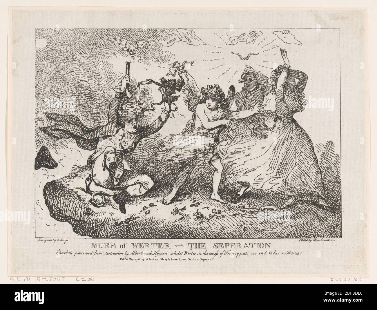 Mehr von Werther-die Trennung: Charlotte vor der Zerstörung durch Albert und Hymen erhalten, während Werther in einem Zugang von Raserei setzt und Ende seiner Existenz, 6. Mai 1786. Stockfoto