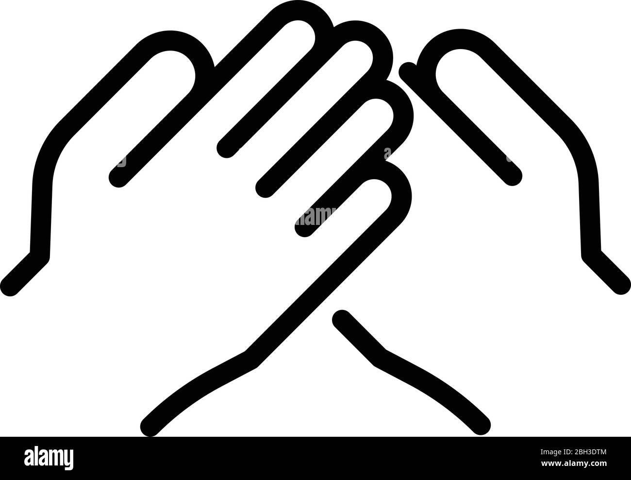 Headhunter Handshake-Symbol, Outline-Stil Stock Vektor