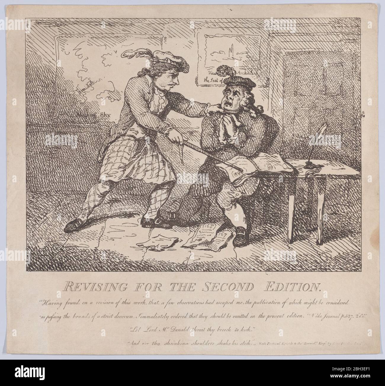 Frontispiz, Überarbeitung für die zweite Ausgabe (malerische Schönheiten von Boswell, Teil der zweiten), 15. Juni 1786. Stockfoto