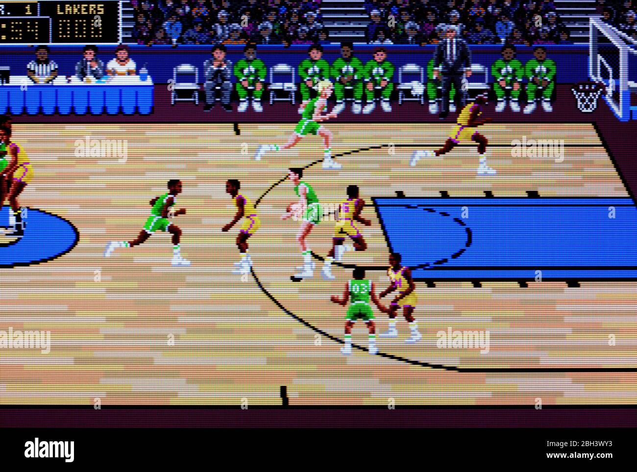 Lakers versus Celtics and the NBA Playoffs - Sega Genesis Mega Drive - nur zur redaktionellen Verwendung Stockfoto