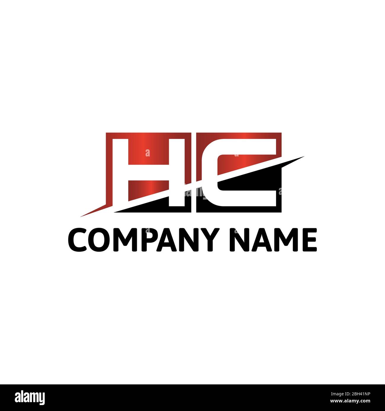 Letter HC Logo mit bunten geometrischen Form, Buchstaben Kombination Logo Design für die Kreativbranche, Web, Business und Unternehmen. Stock Vektor