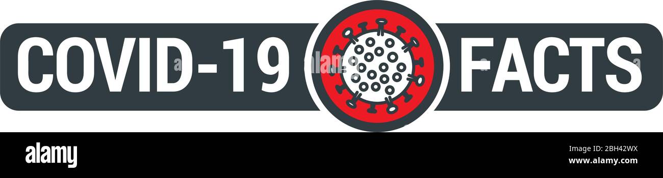Covid-19 Fakten Zeichen mit Virus Illustration Stock Vektor