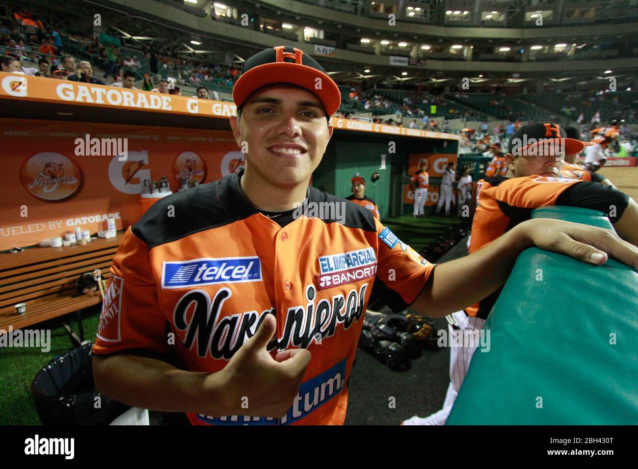 Juan Pablo Oramas,Pitcher de naranjeros , durante el juego de beisbol de Naranjeros vs Cañeros durante la primera Serie de la Liga Mexicana del Pacifi Stockfoto
