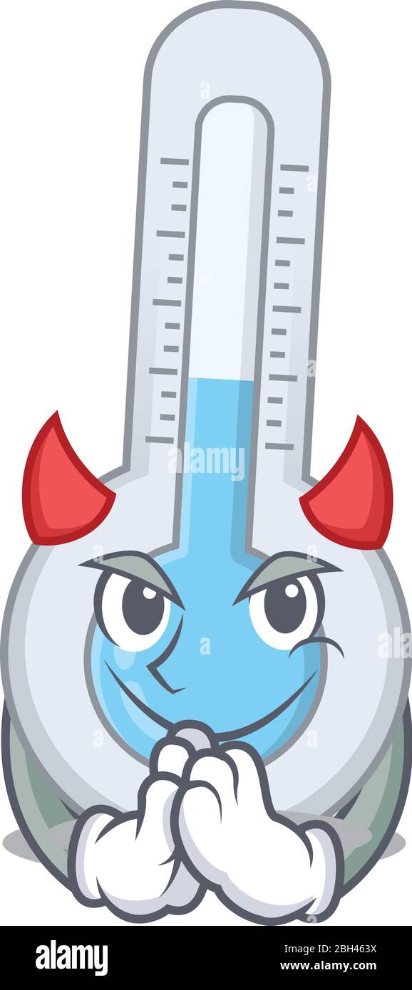 Kaltes Thermometer als Teufel Cartoon Charakter Design-Stil gekleidet  Stock-Vektorgrafik - Alamy