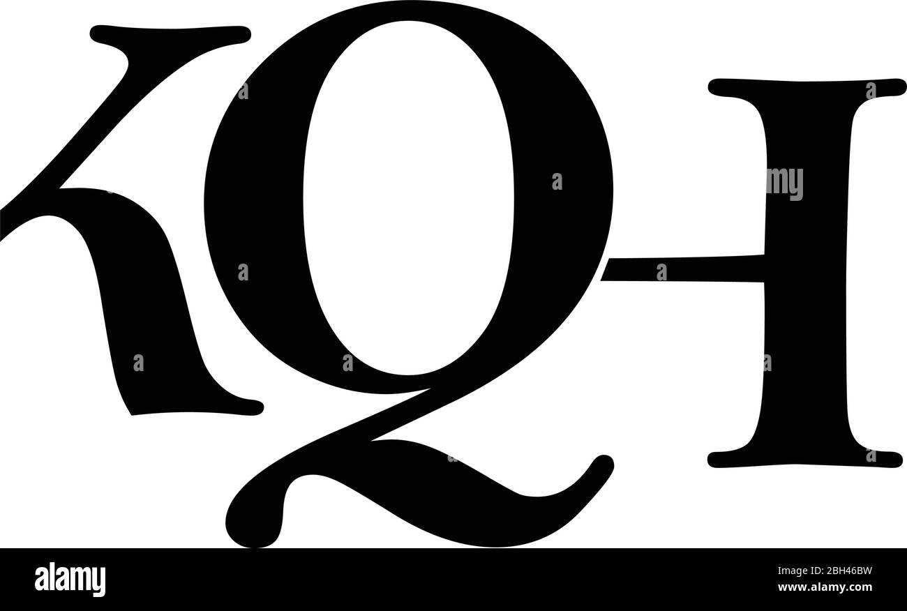 Das Logo zwischen dem Vektorbild „k“, „Q“ und „h“ oder „KQH“ Stock Vektor