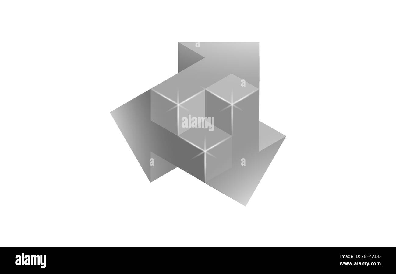 3D Arrows Brainstorming verschiedene Weg Lösungen Konzept. Business Idea Lösung Probleme Berater Banner Vorlage. Symbol Teamwork Entwicklung Vektor Stock Vektor