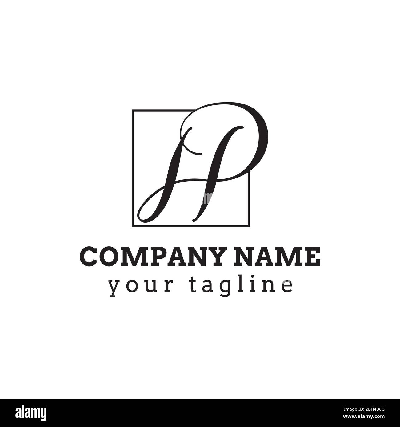 Logo für verknüpfte Buchstaben der HP Unternehmensgruppe Stock Vektor